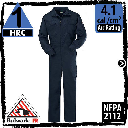 Flame Retardant Clothing, including Nomex Coveralls CNB2NV by Bulwark come in a variety of colors and various protection levels. These particular coveralls are HRC 1, but Flame Retardant Clothes and FR gear range from a hazard risk assessment rating of HRC level 1 to HRC level 4. Arc ratings for Flame Retardant Coveralls vary by garment.