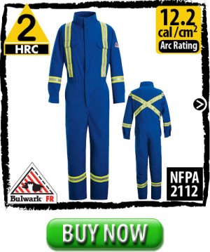 Flame Resistant Coveralls FR cotton blend Premium with Reflective Trim HRC 2, 12.2